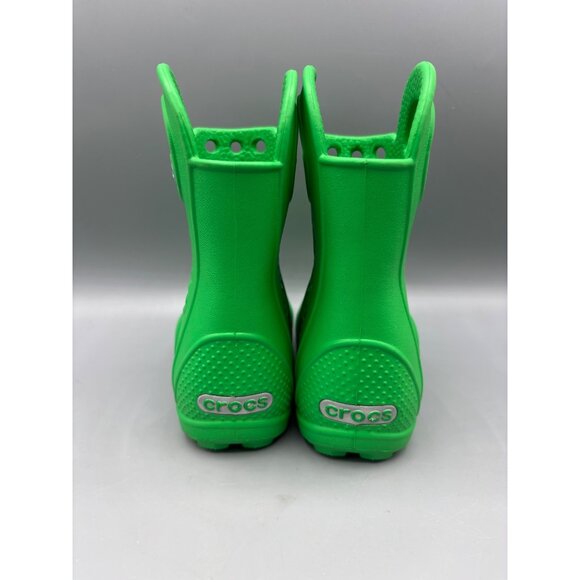 Crocs Kids Handle It Rain Boots Green C6 Waterproof - Picture 3 of 8